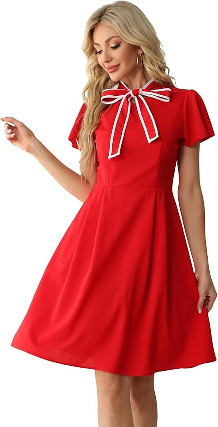 Bow-tie Neck Dress